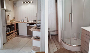 la cuisine et la salle de bain